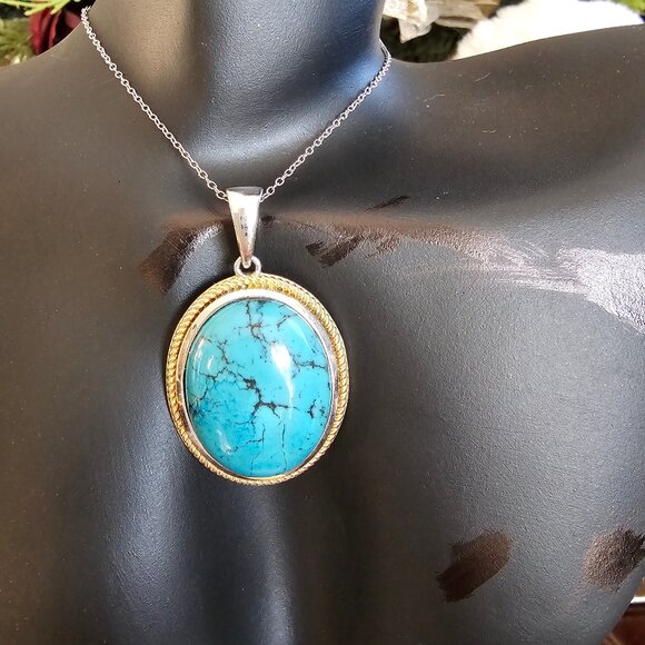 Jay King Turquoise Necklace, Sterling Silver with 18K accent - Picture 5 of 7